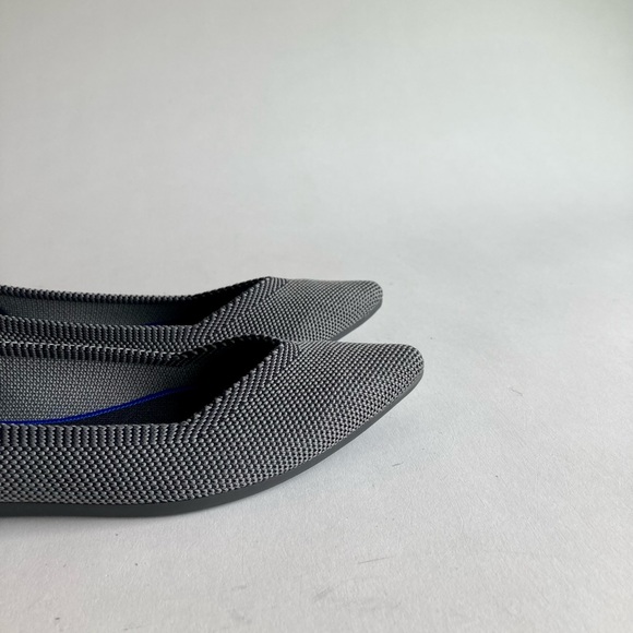 New Rothy’s Grey Blue Fabric Rubber Outsole Point Toe Loafers size 6 - Picture 5 of 15